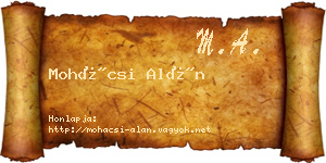 Mohácsi Alán névjegykártya